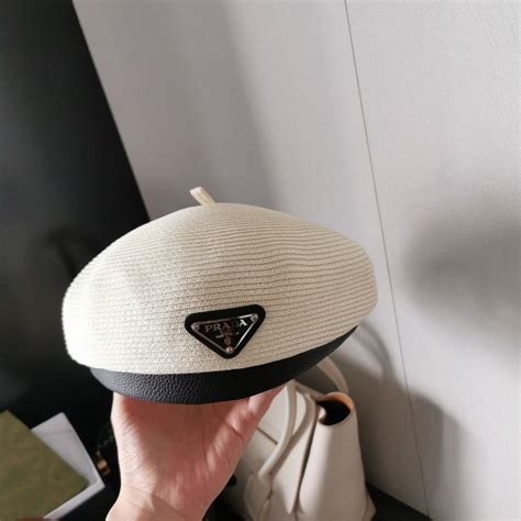 prada military beret with letters|Prada bucket hats.